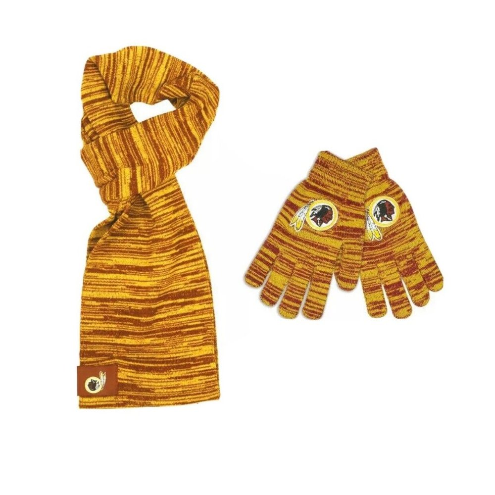 Officially Licensed NFL Redskins Color Blend Scarf And Glove Set